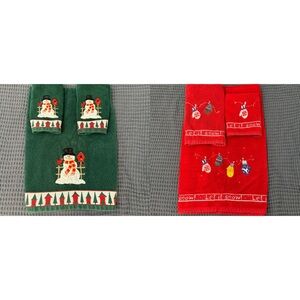 Vintage Christmas Towels - Gently Used - Set of 6